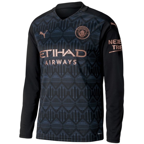 Tailandia Camiseta Manchester City Segunda ML 2020-2021 Negro